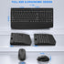 EDJO Set Wireless Keyboard and Mouse Combo, Full-Size Ergonomic Wireless Computer Keyboard with Wrist Rest, Phone