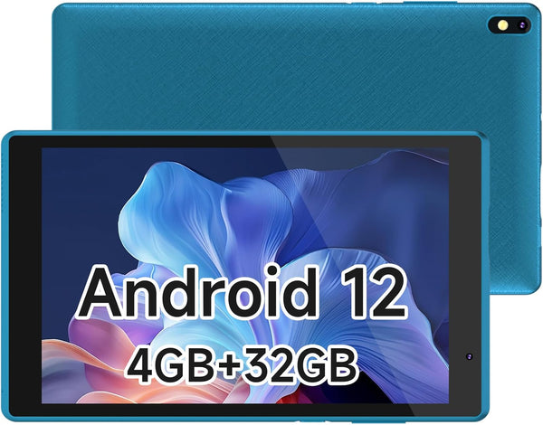 Tablet 7 inch Android 12.0, 4GB+32GB ROM, Quad-Core, WiFi, GMS, Dual Camera, Educational Games, Green