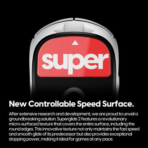 Superglide2, New Controllable Speed Textured Surface Mouse Feet/Skates, Ultra Strong Glass for Logitech G Pro X