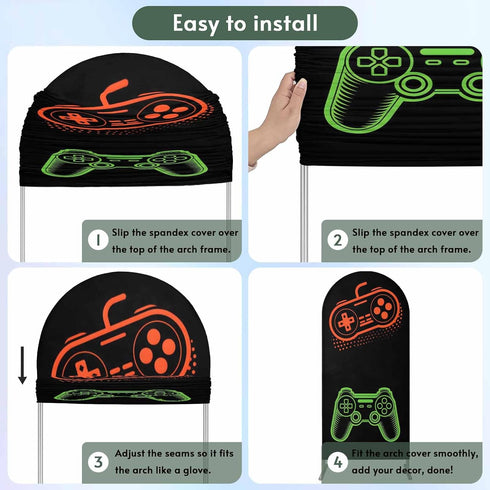 BaqwedCoSz 6 Game Theme Arch Backdrop Cover FT Game Controller Stretchy Elastic Arch Stand Covers Spandex Arched