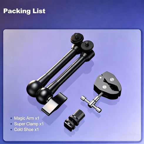EMART 10inch Articulating Magic Arm Camera Mount with Super Clamp, Friction Power Adjustable Camera Mounts & Clamps