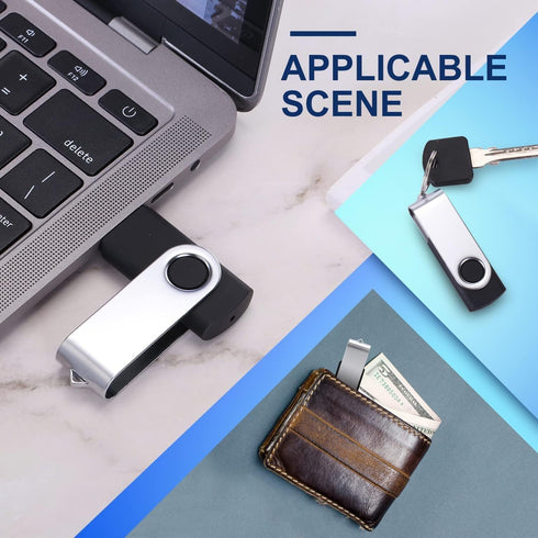 Generic 10 2 2.0 (10Pack 2GB) X GB USB Flash Drive USB Thumb Drive Memory Pen Stick Jump Drive Keychain Design Black