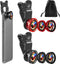 2 Pack Universal 3 in 1 Camera Lens Kit, Phone Camera Lens Clip with Fisheye, Macro, Wide Angle Attachments for