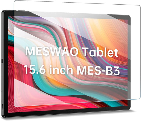 MESWAO 2 Pack Screen Protector 15.6 Inch Tablet, Tempered Glass Film Only