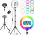 Vlogging 10.3" Selfie Ring Light with Stand and Phone Holder, Desk Tripod, 29