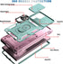 Galaxy S22 Ultra Case, Pink Green Shockproof Impact Resistant with Slide Lens Protective Cover