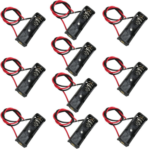 10PCS 12V 23A Battery Holder, Black Battery Case with Leads Wires