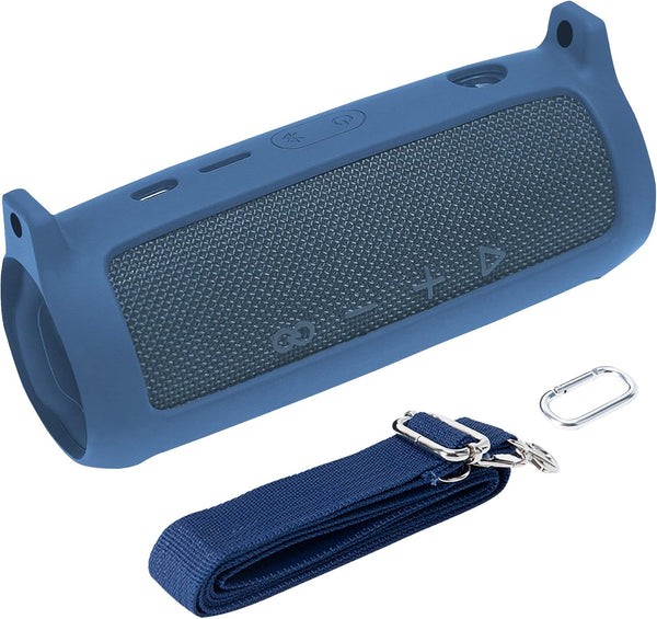 co2CREA Soft Silicone Case Replacement for JBL Flip 6 Portable Bluetooth Speaker (Blue Case)