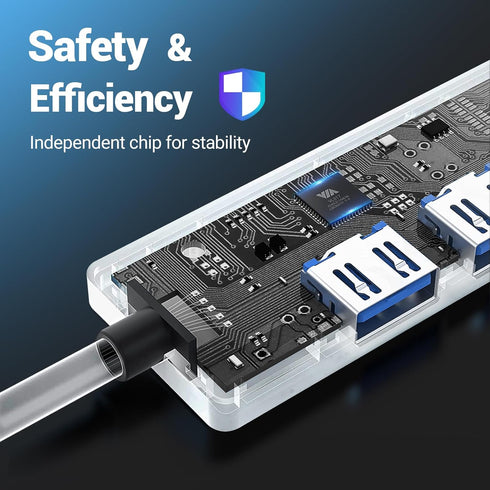 Tymyp 4-Port 3.0 USB Hub, USB Hub, USB Expander for Laptop, Xbox, Flash Drive, Hard Drive, Gaming Device, Printer