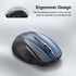 TECKNET Wireless Mouse (BT5.0/3.0 & 2.4G) Rechargeable 4800 DPI Silent Mouse, 8 Buttons, USB A Wide Compatibility - Grey