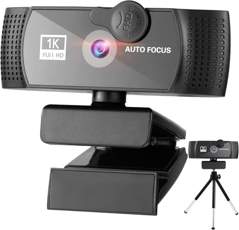 RERBO 1080p Webcam Full HD Camera with Microphone, AutoFocus 120-degree Wide Angle Web