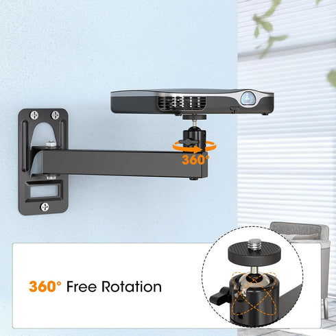 Mini Ceiling Wall Projector Mount Stand - Adjustable Tilt & Swivel Hanger for Mini Projector