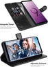 OCASE Leather Flip Case for Samsung Galaxy S9 Plus - Wallet Case with Card Slot, Kickstand, Magnetic Closure (Black)