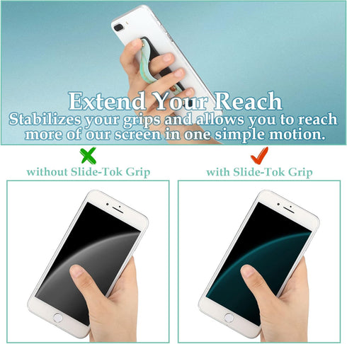 6 Pieces Telescopic Phone Strap Grip Holder, Universal Kickstand for Most Smartphones (Bright Marble)