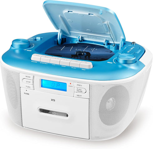 Gelielim Portable CD and Cassette Player Combo - Cassette Tape Player Boombox with