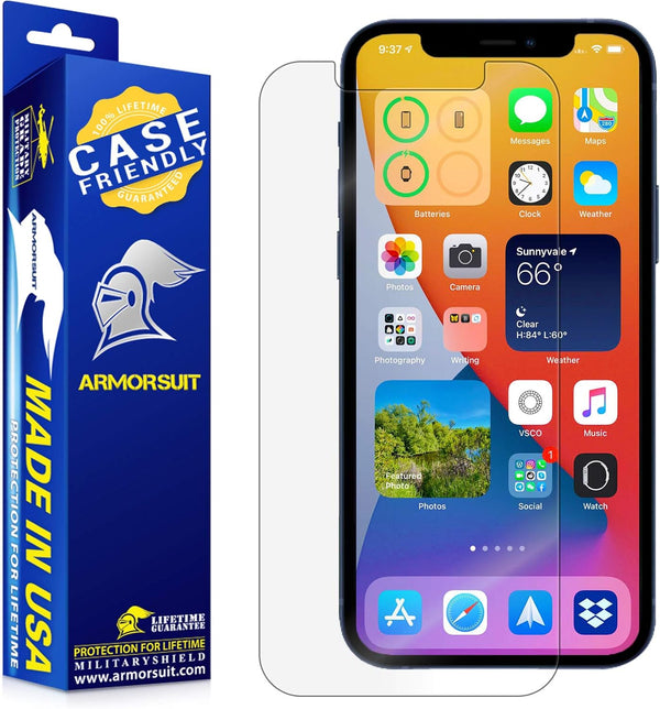 ArmorSuit MilitaryShield HD Clear Screen Protector for iPhone 12 Pro (6.1") - 5G, Case Friendly, Designed for