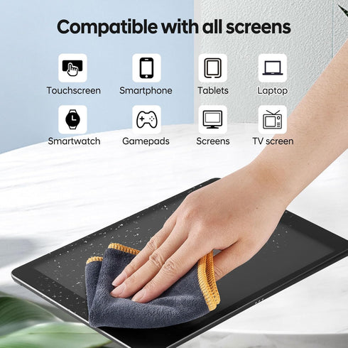 Screen Cleaner Spray Kit (2X) - Microfiber Cloth for TV, Computer, Smartphone, iPad, Laptop, iPhone