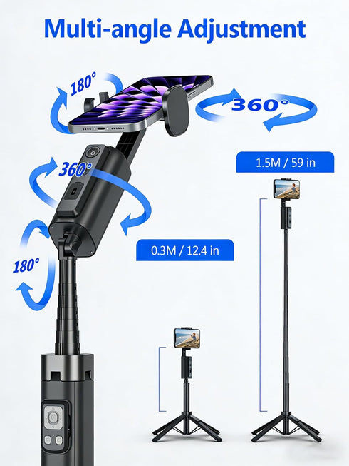 KAMING 57 360 Auto Face Tracking Tripod Phone Tripod for iPhone Rotation Follows Your Movement Phone Holder
