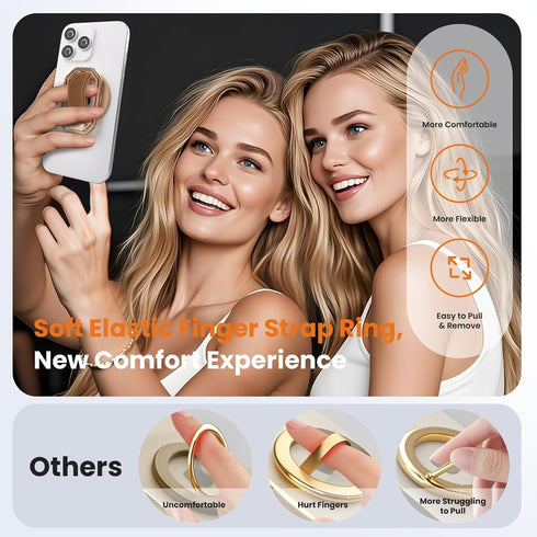 HYCZAAE Magnetic Phone Grip & Stand for Desk, Bed & On-the-Go Compatible with MagSafe Secure One-Hand Hold, Comfortable