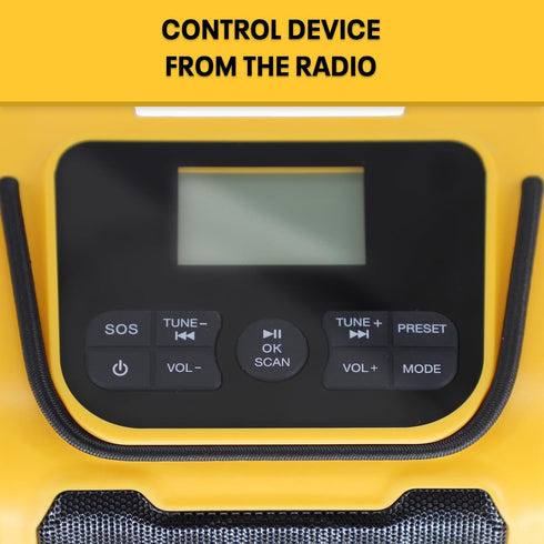 Mellif Cordless Emergency Weather Radio Speaker for Dewalt 20V Max Battery, AM/FM Weather Alert Bluetooth Radio with