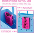 PARBEE Phone Holder for Bogg Bag, Silicone Pink Holder Keeps Your Phone Handy in Tote Bag, Accessory Charm Insert