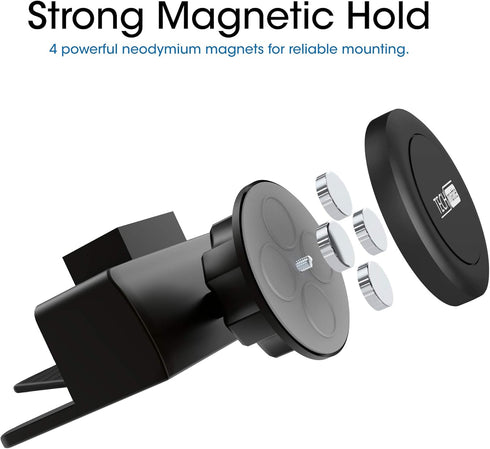 TechMatte (1 Pack) MagGrip Universal Magnetic CD Slot Mini Car Mount, Case Friendly CD Slot Phone Holder Compatible