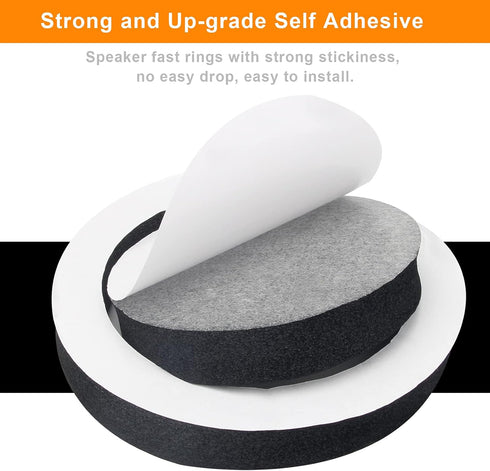 AngleKai 6.5" Foam Speaker Enhancer, 4Pcs Self Adhesive Fast Rings for Car Door Speaker