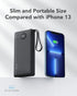 VRURC Portable Charger 10000mAh with Built-in Cables, Slim USB C Power Bank, 5 Output 2 Input, Compatible with iPhone,