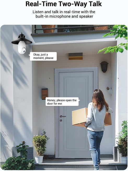 Light Bulb Security Camera Wireless Outdoor, 5G & 2.4G WiFi for Home Security, AI Human Detection, Motion Tracking,