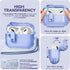 Inesore Clear Case for AirPods Pro 2nd Generation with Safety Lock, Magsafe One Click Open Function, Blue