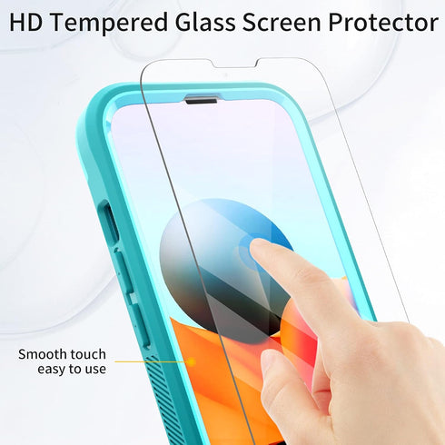 URBANITE iPhone 13 Case - Sky Blue, Military Grade Shockproof, Kickstand & Screen Protector for 6.1" Apple iPhone 13.