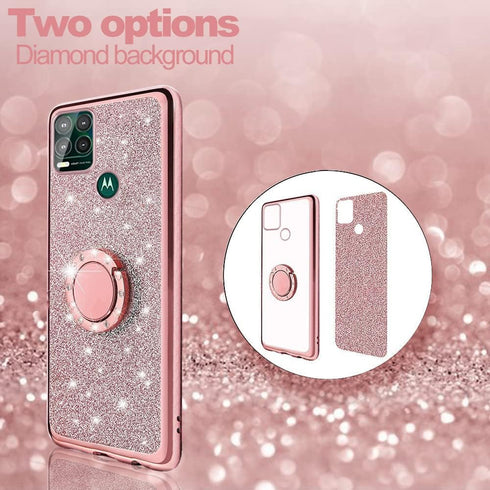 B-wishy Moto G Stylus 5G Phone Case - Luxury Glitter Sparkles Cute Silicone TPU Case with Stylus Pen, Kickstand, Bling