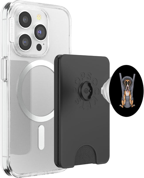 Great Dane Puppy Lover PS Funny Great Dane Puppy In A Baby Carrier. Dog Lover PopSockets PopWallet for MagSafe