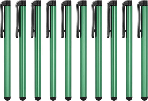 MECCANIXITY 10pcs Green Stylus Pens for Touch Screens, Universal Capacitive Pencil Sensitivity for Phone Tablet Devices