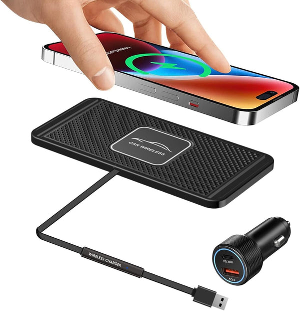 Wireless Charging Pad + QC 3.0 Car Charger Adapter Kit Fast 15W 7.5W for iPhone 15 14 13 11 Pro Max 8 Plus X XR Xs