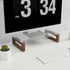 YEOUX Multi-Purpose Desktop Stand, Clear Floating Computer Monitor Riser with Natural Wood Base, Desk Organization