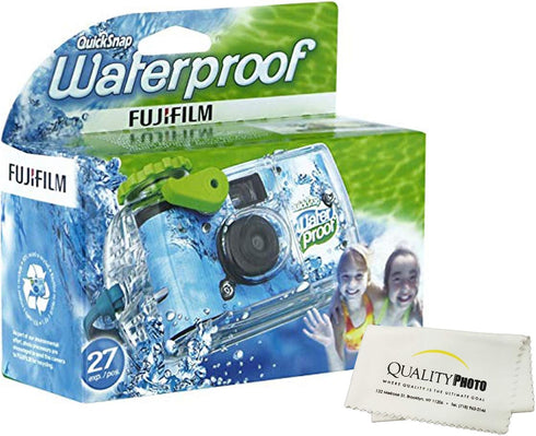 Fujifilm Quick Snap Waterproof 35mm Camera, 27 Exposures with Quality Photo Microfiber Cloth