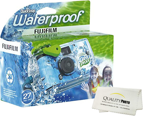 Fujifilm Quick Snap Waterproof 35mm Camera, 27 Exposures with Quality Photo Microfiber Cloth