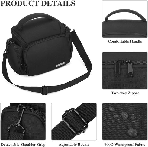 G-raphy Camera Bag Case, Shoulder Bag for DSLR SRL Photography Accessories with Removal Straps for Women Men