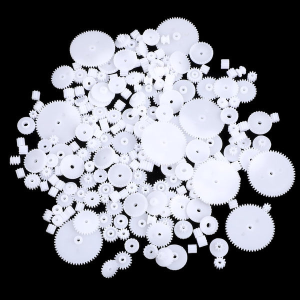Fiyooau 200PCS Module 0.5 Plastic Gears for Small Motors - White Single Gear