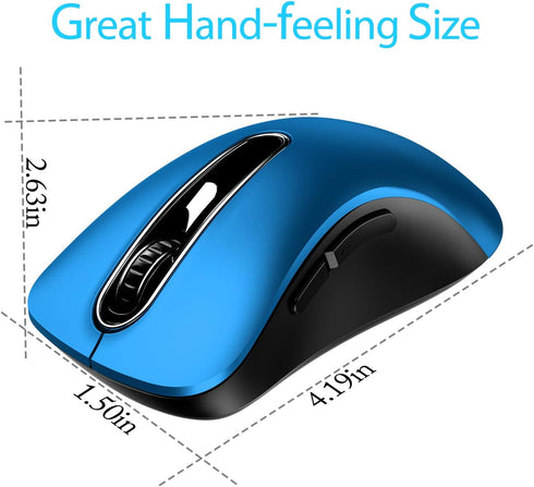 memzuoix 2.4G Portable Wireless Mouse, 1400 DPI Mobile Optical Cordless Mice with USB Receiver for Computer, Laptop,