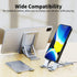 Cell Phone Stand for iPhone 14 Pro Max 13 12 11 XR Samsung A53 S22 S21 S20 Galaxy Z Flip 4 Pixel Aluminum Adjustable Cradle Holder Tablet Kickstand iPad Mini Air Desk Home Office, Silver