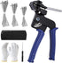 Metal Zip Tie Tool, Adjustable Fastening and Cutting Stainless Steel Cable Tie Gun with 150pcs Metal Zip Ties