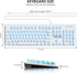 iRoboosta 104 Retro Typewriter White Keyboard Full Size, Keys LED Backlit Wired Membrane Keyboard with Number Pad