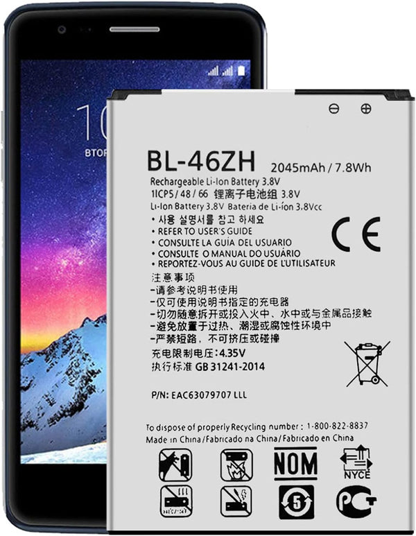 DDONG BL-46ZH Battery for LG Leon Tribute 2, K7 LS675 D213 H340 L33 X210 Replacement Battery