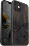 Carveit Magnetic Wood Case for iPhone 12 Case [Natural Wood & Black Soft