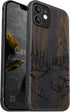 Carveit Magnetic Wood Case for iPhone 12 Case [Natural Wood & Black Soft