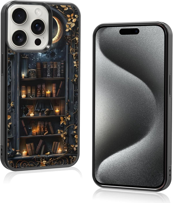 Odhtst Aesthetic Star Bookshelf Book Collage Phone Case Compatible with iPhone 15 Pro