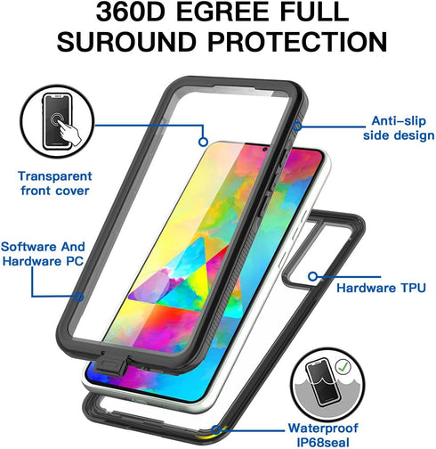 AICase Waterproof Case for Samsung Galaxy S22 5G 6.1 Inch, Snowproof Dustproof Shockproof IP68 Certified Full Body
