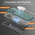 Midnight Green Flower Magnetic Silicone Case for iPhone 15 Pro, Magsafe Compatible, Camera Protection, Soft Microfiber